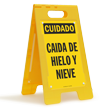 Caida De Hielo Y Nieve Spanish Floor Sign
