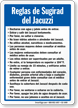 Spanish Spa Hot Tub Safety Rules Sign