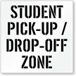 Student Pick-Up Drop-Off Zone Pavement Stencil