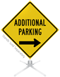 Additional Parking Right Arrow Roll-Up Sign