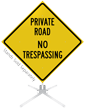 Private Road No Trespassing Roll Up Sign