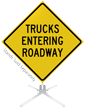 Truck Entering Roadway Roll Up Sign