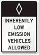 HOV Inherently Low Emission Vehicles Allowed Sign Symbol