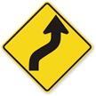 Right Reverse Curve Sharp Turn Lane Shift Right Sin