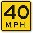 40 MPH Speed Limit Sign