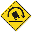 Truck Rollover Warning Symbol - Sharp Right Turn Sign