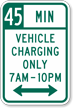 Custom Vehicles Charging Only Time Limit Sign