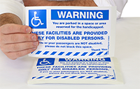 Handicapped Parking Violation Stickers: You are Parked in a Space Reserved for Handicapped