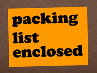 Packing List Enclosed Labels