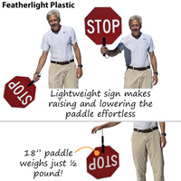Lightweight plastic stop paddle