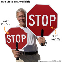 Two sizes of stop paddles