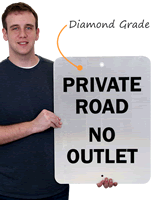 Private Road No Outlet Sign