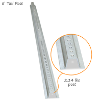 8' Tall Galvanized Steel Post