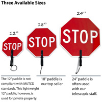 Three sizes of stop paddles