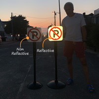 Reflective no parking signs