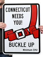 State Buckle Up, Parking Sign