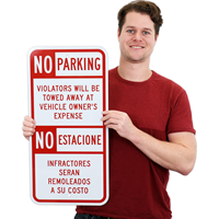 No Parking Violators Towed Sign