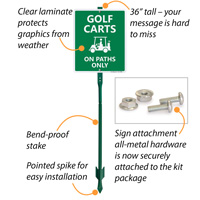 Golf cart access restriction sign