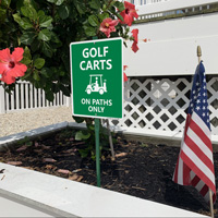 Golf cart usage guideline sign