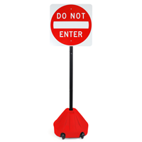 Roll 'n' Pole Danger Red Base with 54in. Pole