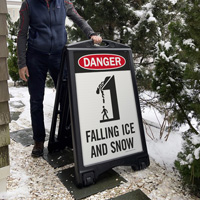 Danger Falling Ice and Snow Sign
