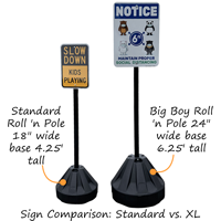 Big Boy XL Roll 'n' Pole Portable Sign Holder with 54in. Pole