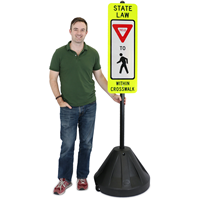 Pole Portable Sign Holder With Cone Shaped base