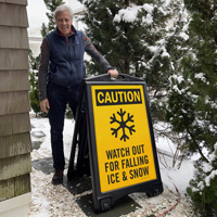 Watch out for falling snow and ice sign