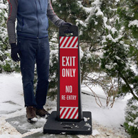 LotBoss Reflective Adhesive Label: Exit Only