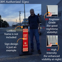 Exit Only Warning Label: LotBoss Reflective