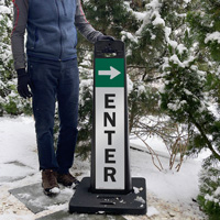 Enter Reflective Adhesive Label with Arrow