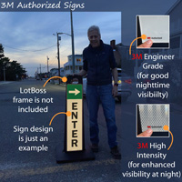 Access Label with Reflective Arrow