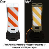 Orange and White Vertical Barricade Kit with Step-N-Lock Sign