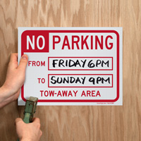 Parking prohibition sign for towing"