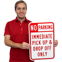 No Parking Pick-up and Drop-Off Sign