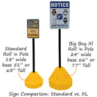 Yellow Big Boy XL Roll 'n' Pole Portable Sign Holder