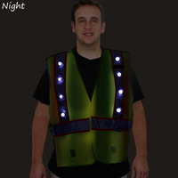 LED Safety Vest with Rechargeable Battery