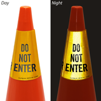 Do Not Enter Cone Message Collar Sign