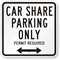 Car Share Parking Only Sign With Bidirectional Arrow