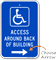 Access Around Back Of Building Handicap Parking Sign