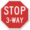Stop 3-Way 24 in. x 24 in. Reflective Aluminum Sign