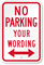Personalize No Parking Sign with Bidirectional Arrow