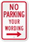 Personalize No Parking Sign with Right Arrow