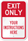 Custom Exit Only Sign