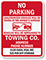 Fire Lane No Parking, Unauthorized Vehicles Towed Custom Sign