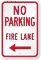 No Parking Fire Lane Sign With Left Arrow