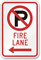 Fire Lane Parking Sign (left arrow symbol )