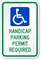 Handicapped Parking Permit Required Sign (with Graphic)
