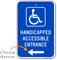 Handicapped Accessible Entrance (with Arrow) Sign