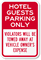 Hotel Guests Parking Only Sign